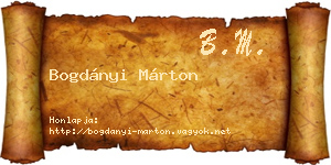 Bogdányi Márton névjegykártya